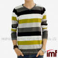 Youthful Vivid Yellow Black Striped New Men Cashmere Sweater